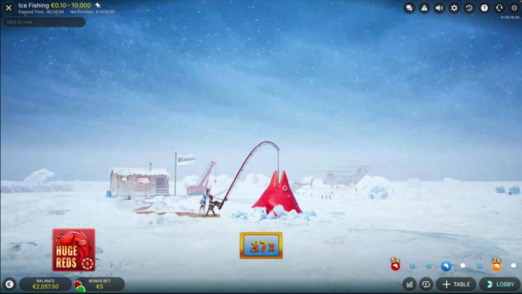 Big Win example in Ice Fishing Live